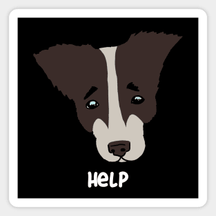 help. sad dog Magnet